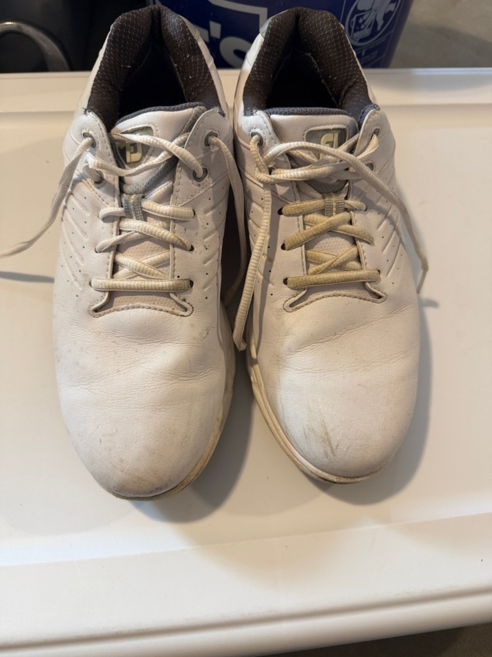 Men's FootJoy White Golf Shoes - Classic Lace-Up Comfort - Picture 4 of 5